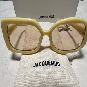 Jacquemus Oversized Square Sunglasses in Pale Yellow